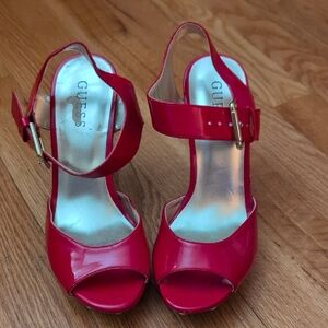 Guess Red Strappy Heels